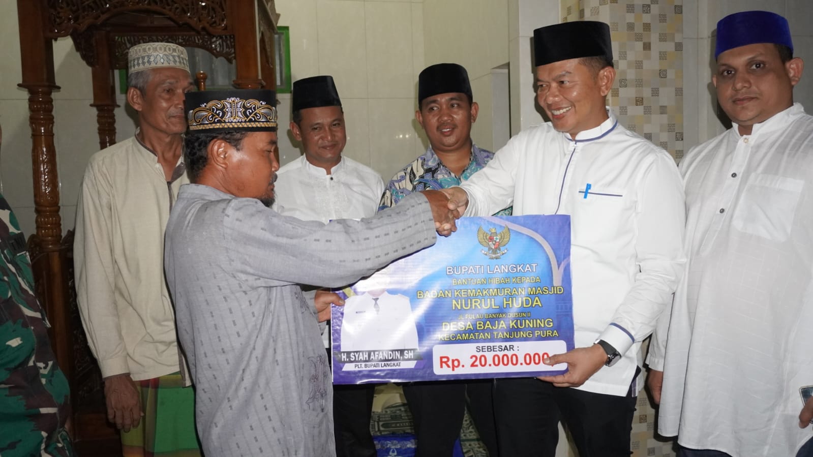 Rombongan Safari Ramadhan Pemkab Langkat ke Masjid Nurul Huda Tanjungpura