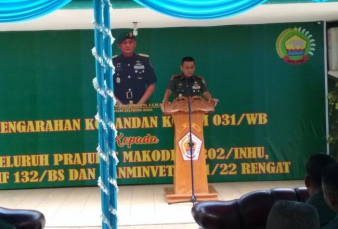 Danrem Berikan Pengarahan ke Prajurit Kodim 0302/Inhu, Ini Pesannya