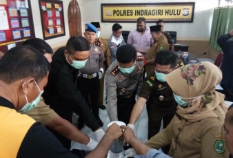 Polres Inhu Musnahkan Narkoba Hasil Ops 2018