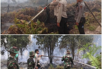 Berjuang Padamkan dan Dinginkan Titik Api Yang Hajar Lahan Seluas Empat Hektar