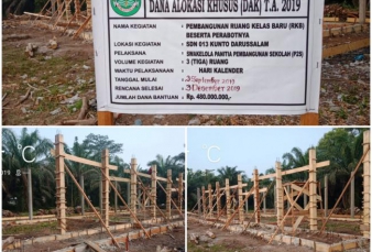 Proyek RKB dan Jamban SDN 013 Pasir Indah di Duga di Sunat