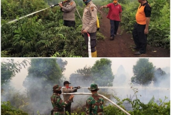 Meski Kabut Asap Pekat, Satgas Gabungan Berjibaku Padamkan Titik Api