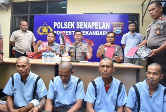 Tiga Pencuri Motor di Pekanbaru dan Penadah Diciduk Polisi 