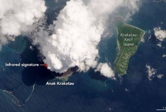 NASA Rilis Foto Erupsi Anak Krakatau