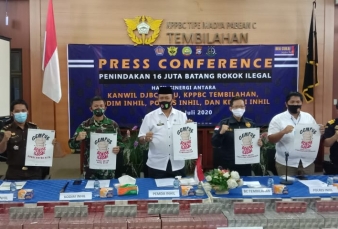 Cukai Jutaan Batang Rokok Ilegal Inhil Capai Rp7,1 Miliar