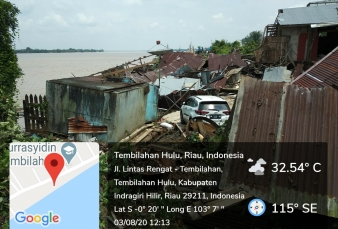 Inhil Kembali Dilanda Longsor Bantaran Sungai