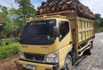 Petani di Kampar Tangkap Truk Diduga Bawa Sawit Koperasi Kopsa M