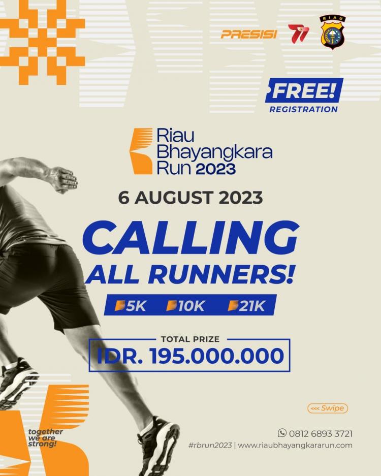 Polda Riau Gelar Event Olahraga Riau Bhayangkara Run di Pekanbaru