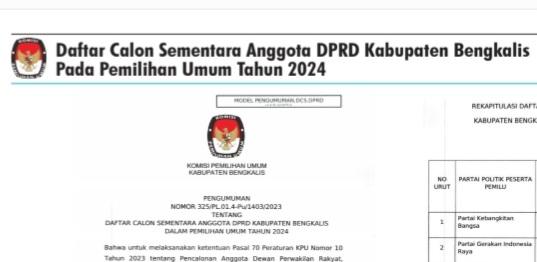 Siapa Dia? Dua Dewan Ini Tak Masuk DCS Hasil Pengumuman KPU Bengkalis