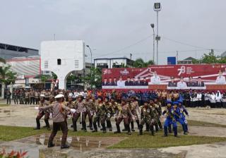 Antraksi Pocil Polres Bengkalis Pukau Peserta Upacara HUT ke 78 RI 2023