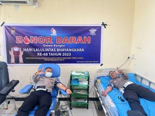 Harlantas Bhayangkara ke 68 Satlantas Polres Meranti Gelar Aksi Donor Darah