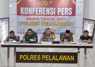 Polres Pelalawan Konferensi Pers Akhir 2023, AKBP Suwinto: Kasus Laka Lantas Turun