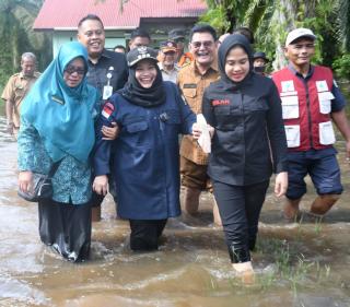 Bupati Bengkalis Tinjau Lokasi dan Salurkan Bantuan ke Warga Terdampak Banjir