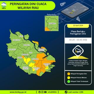 Inhil dan Meranti Diprediksi Bakal Diguyur Hujan Deras Malam Nanti, Waspada Petir dan Angin Kencang