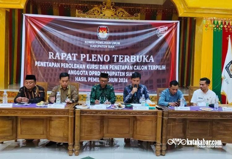 KPU Siak Tetapkan Hasil Pileg 2024, Golkar Menang, Disusul PAN dan PKB, Berikut Nama-namanya 