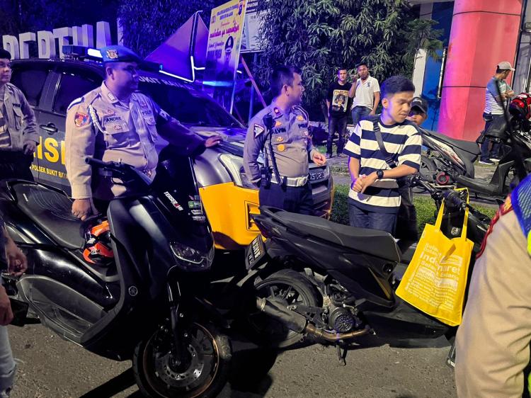 34 Motor Diangkut Satlantas Polresta Pekanbaru saat Blue Light Patrol