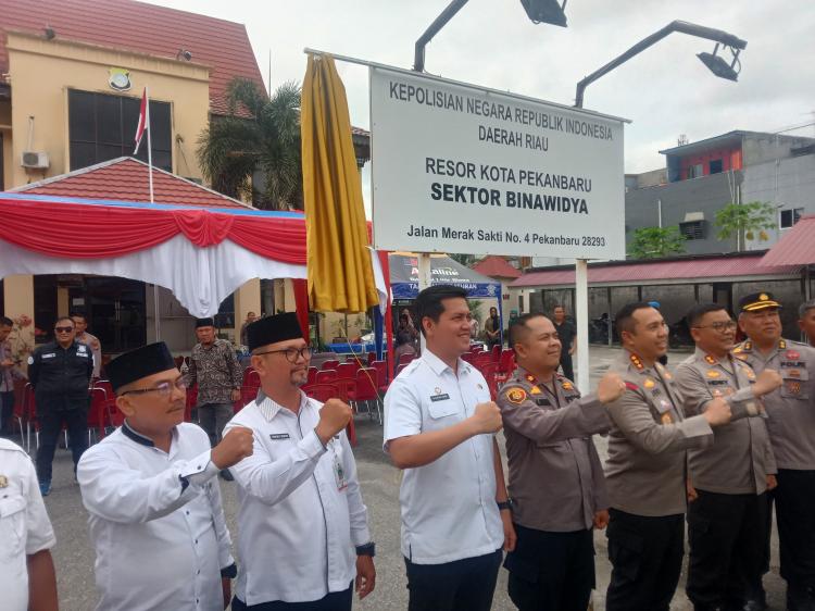 Polsek Tampan Resmi Berganti Jadi Polsek Binawidya