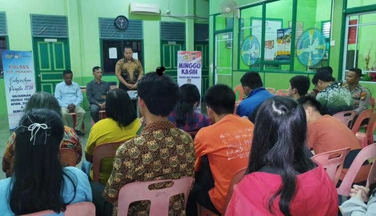 Minggu Kasih, Polres Meranti Berikan Pemahaman Bahaya Narkoba di Gereja Kalam Kudus