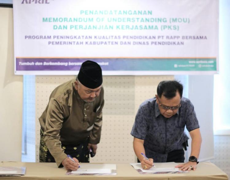 Plt Bupati Teken MoU dan PKS dengan PT RAPP Peningkatan Mutu Pendidikan di Kepulauan 