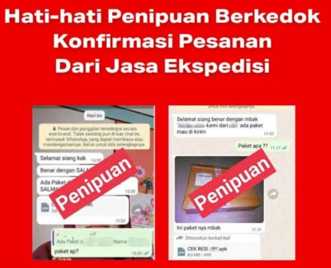 Awas! Penipuan Berkedok Konfirmasi Pesanan dari Jasa Ekspedisi