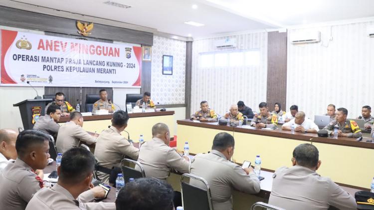 Kapolres Kepulauan Meranti  Pimpin Kegiatan Anev Mingguan ke I Giat OMP LK 2024