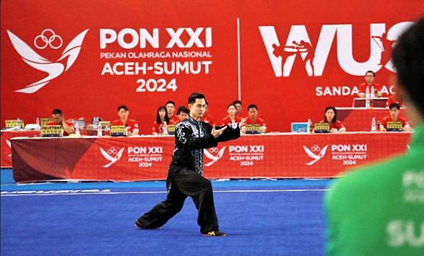 Tim Atlet Wushu Sumut Persembahkan Emas Perdana di Ajang Bergengsi PON XXI/2024