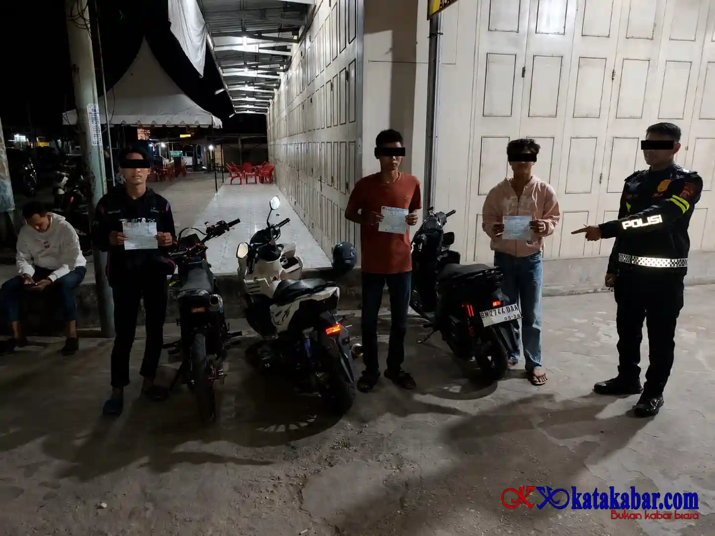 Ops Cipta Kondisi KRYD, Polsek Mandau dan BKO Polres Amankan Tiga Motor Kanlpot Brong