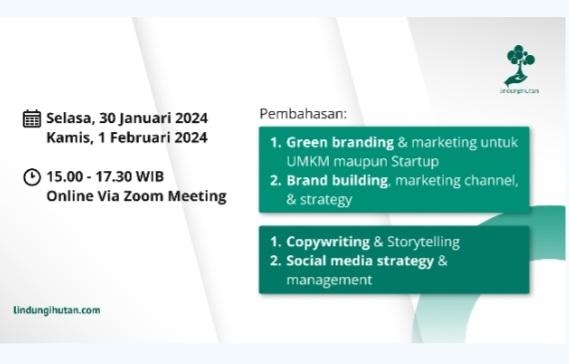 LindungiHutan Gelar Webinar Gratis 'Green Skilling' Bantu UMKM dan Startup