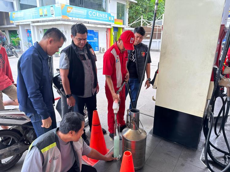 Sidak SPBU, Polresta Pekanbaru Pastikan BBM Tersedia Jelang Mudik Lebaran
