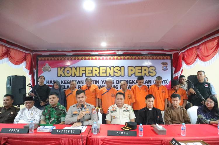 Selama Dua Pekan, Polres Inhu Ungkap 20 Kasus Narkotika, Bekuk 24 Tersangka