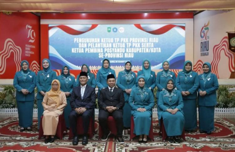 Mantap! Hj Siti Aisyah Dilantik Ketua TP PKK dan Ketua Pembina Posyandu Kabupaten Bengkalis