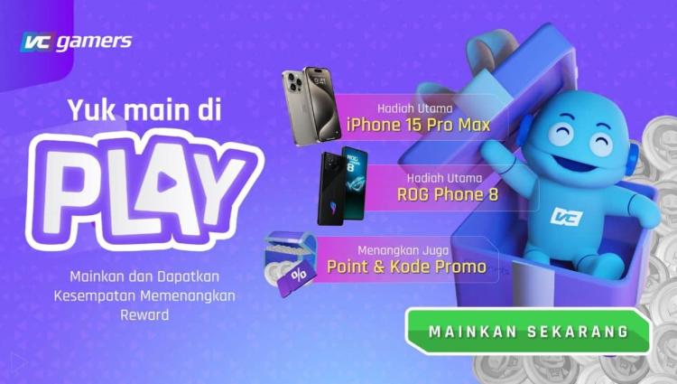 VCGamers Rilis Fitur PLAY, Top Up Game Bisa Dapat iPhone 15 Pro Max