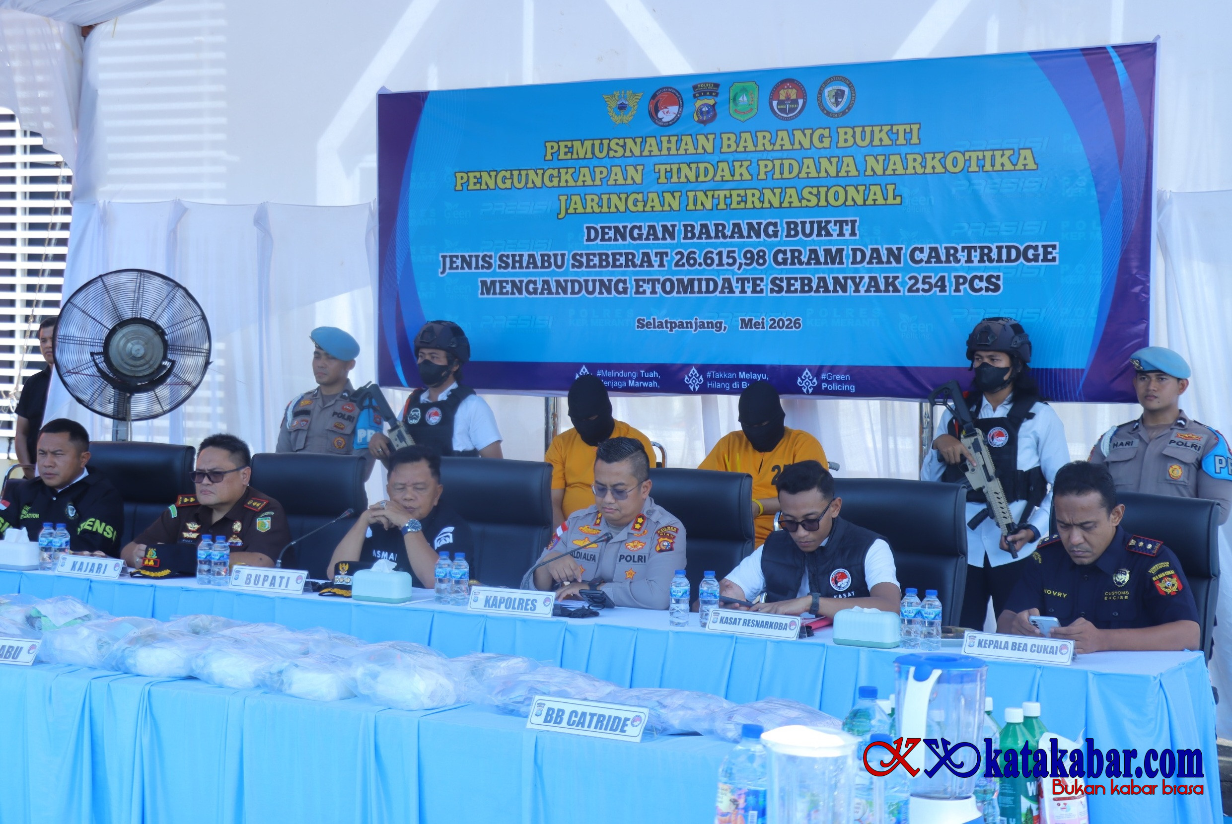 Polres Kepulauan Meranti Musnahkan BB Pengungkapan TP Narkotika Jaringan Internasional