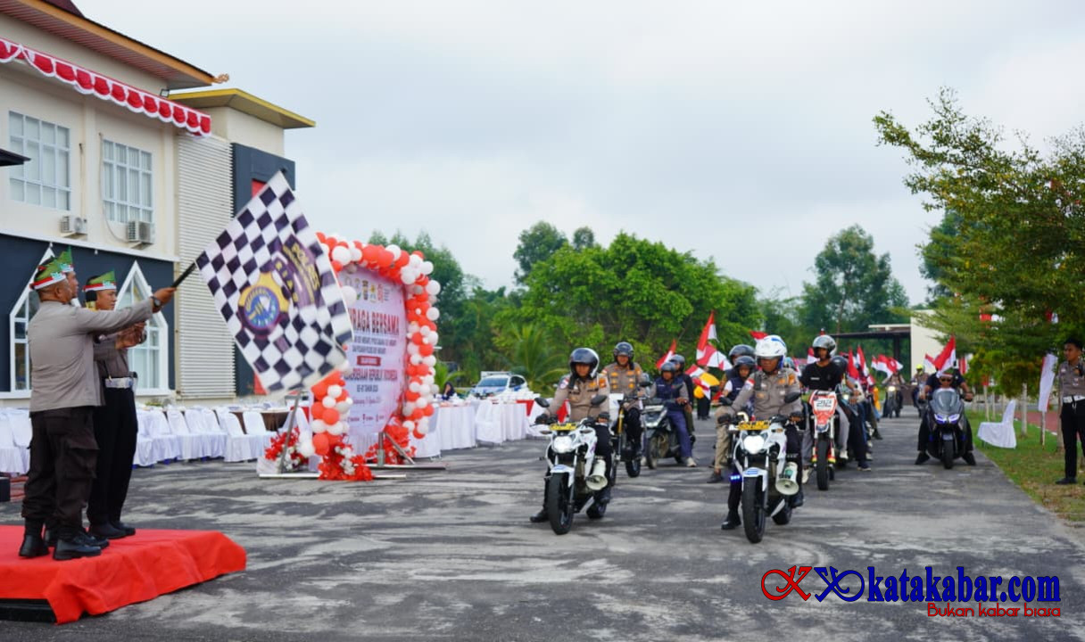 Apel Bersama Komunitas, Kapolres Kepulauan Meranti Lepas Ekspedisi Merah Putih Presisi