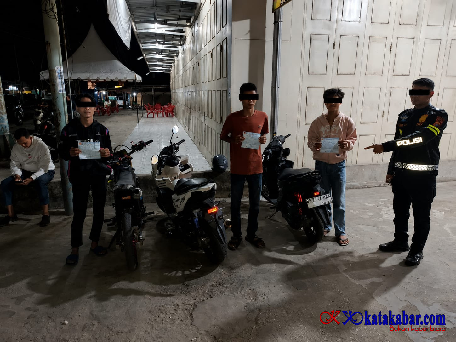 Ops Cipta Kondisi KRYD, Polsek Mandau dan BKO Polres Amankan Tiga Motor Kanlpot Brong