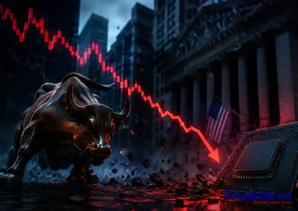 Wall Street Melemah Tajam, Saham Teknologi dan Semikonduktor Jadi Penekan Utama