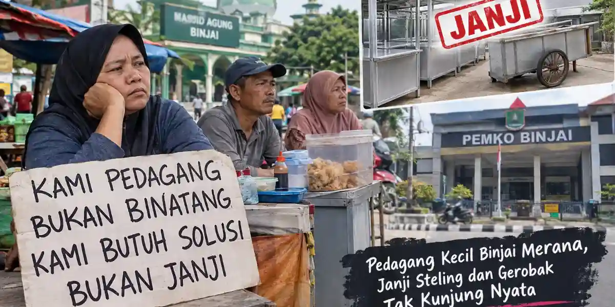 Pedagang Kecil Binjai Kecewa, Janji Bantuan Steling dan Gerobak Belum Terealisasi