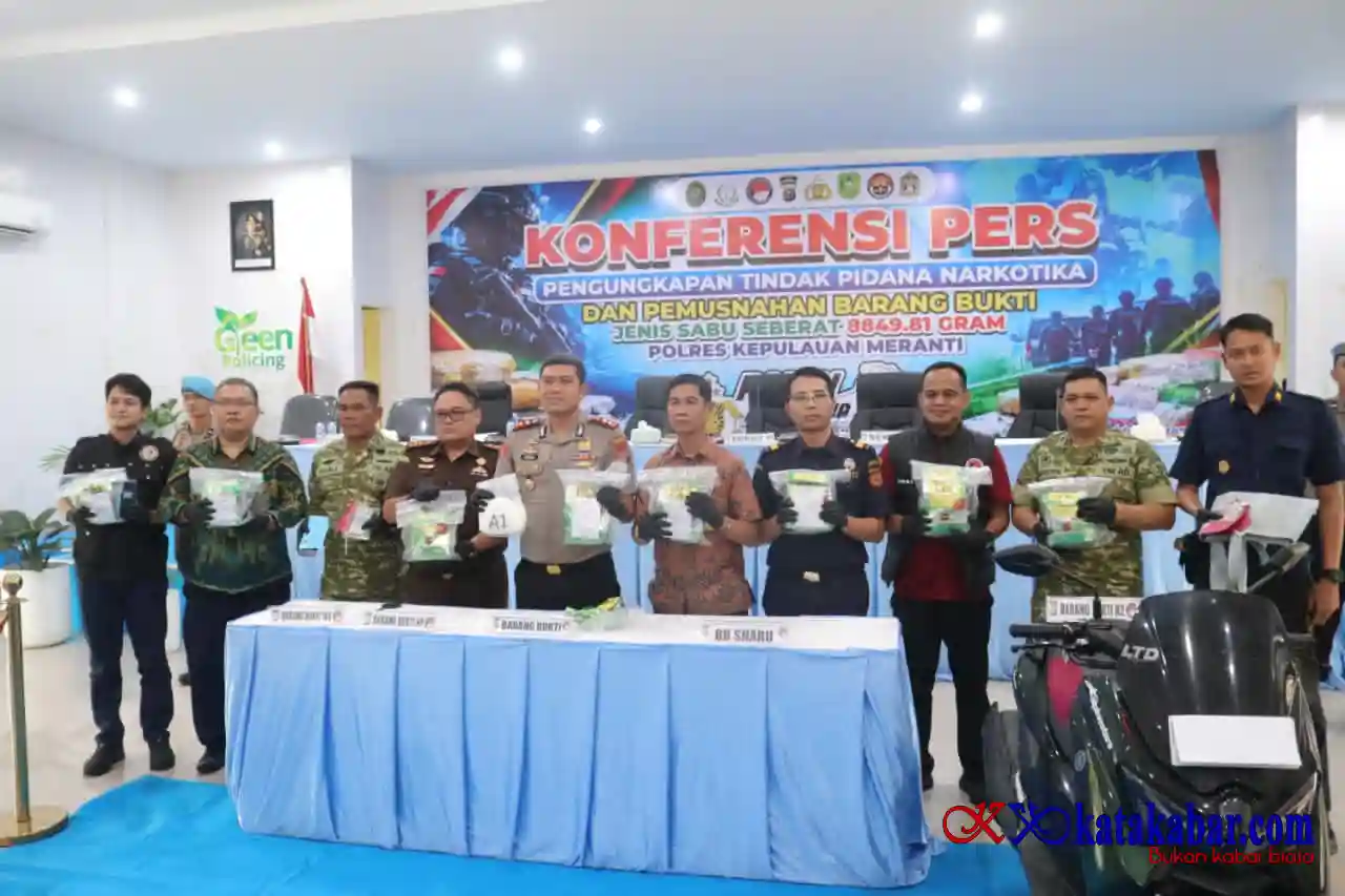 Polisi Bongkar Kasus Narkoba Jalur Malaysia, Total 8,9 Kg Sabu Hasil Sitaan Dimusnahkan di Kepulauan Meranti